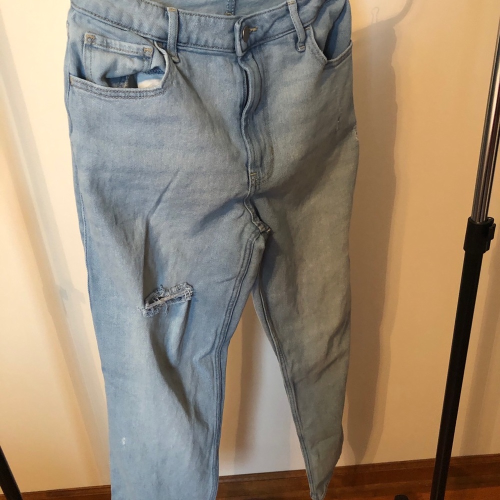 Hollister Blue Relaxed Jeans with Distressed Style